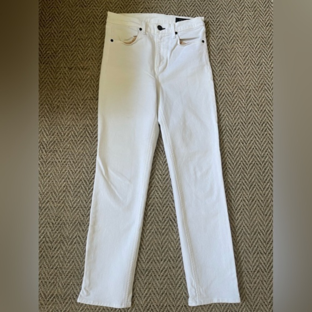 Rag & Bone White High Rise Straight Leg Jeans Size 27